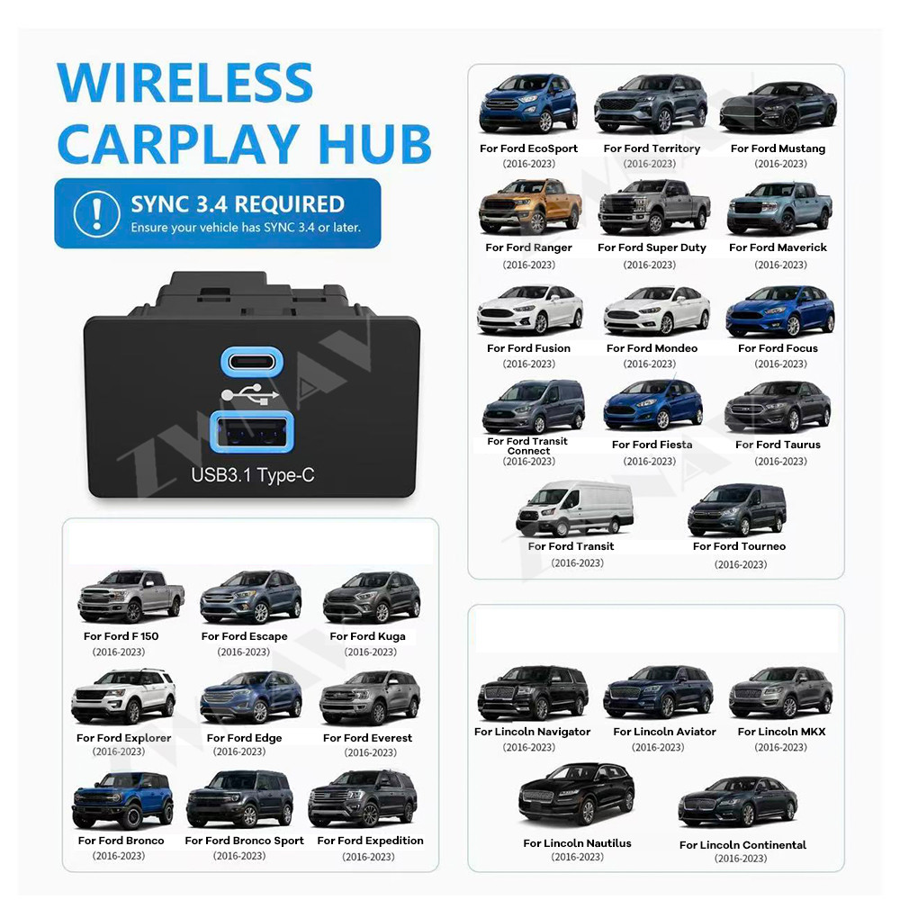 Usb Hub Type C - Беспроводной адаптер CarPlay Android Auto для