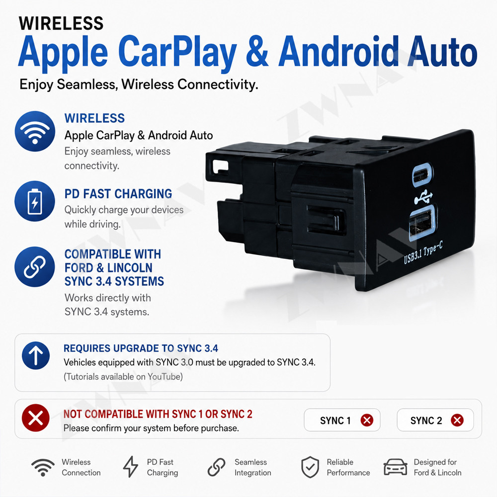 Беспроводной адаптер CarPlay A – обзор и цена Usb Hub Type C
